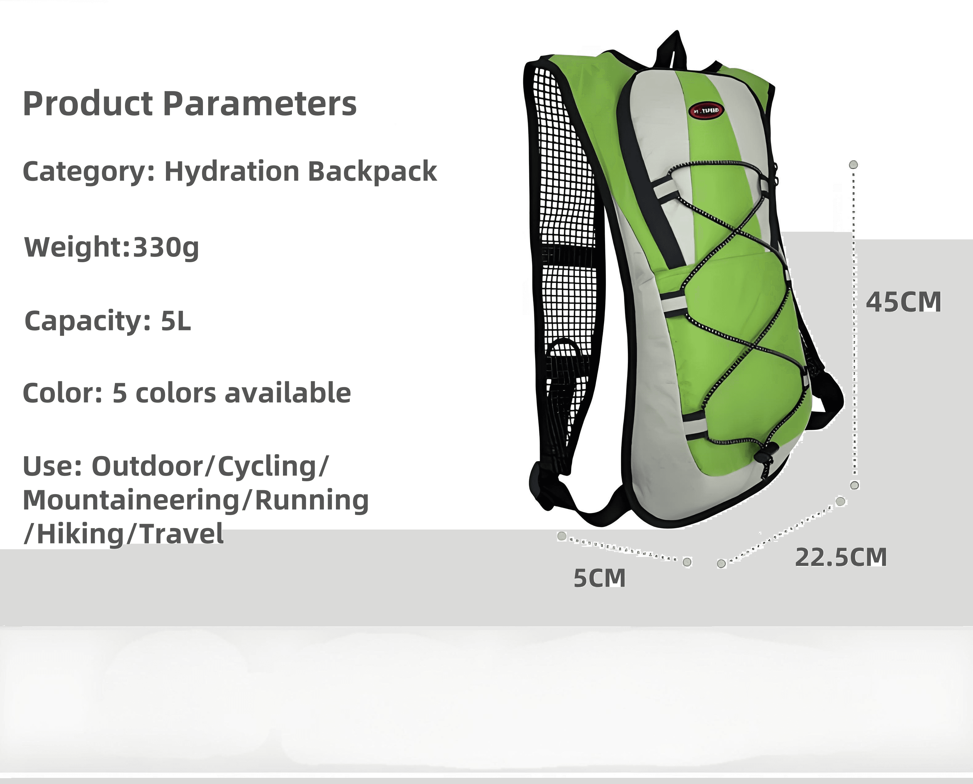Cross-country running water bag backpack Ultralight water bag Multifunctional cycling shoulder water bag backpack